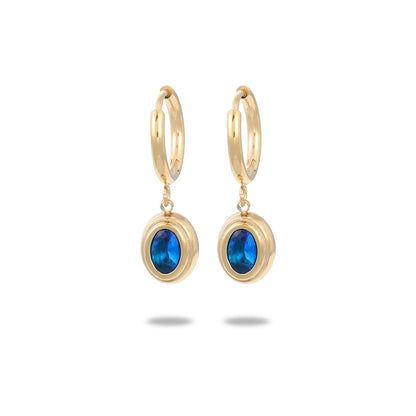 Boucles d'oreilles en zircon colorées [304 en acier inoxydable, 18 carats en or]