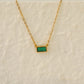 Modern Style RectangleZircon Necklace [304 Stainless Steel,18K Gold Plated]