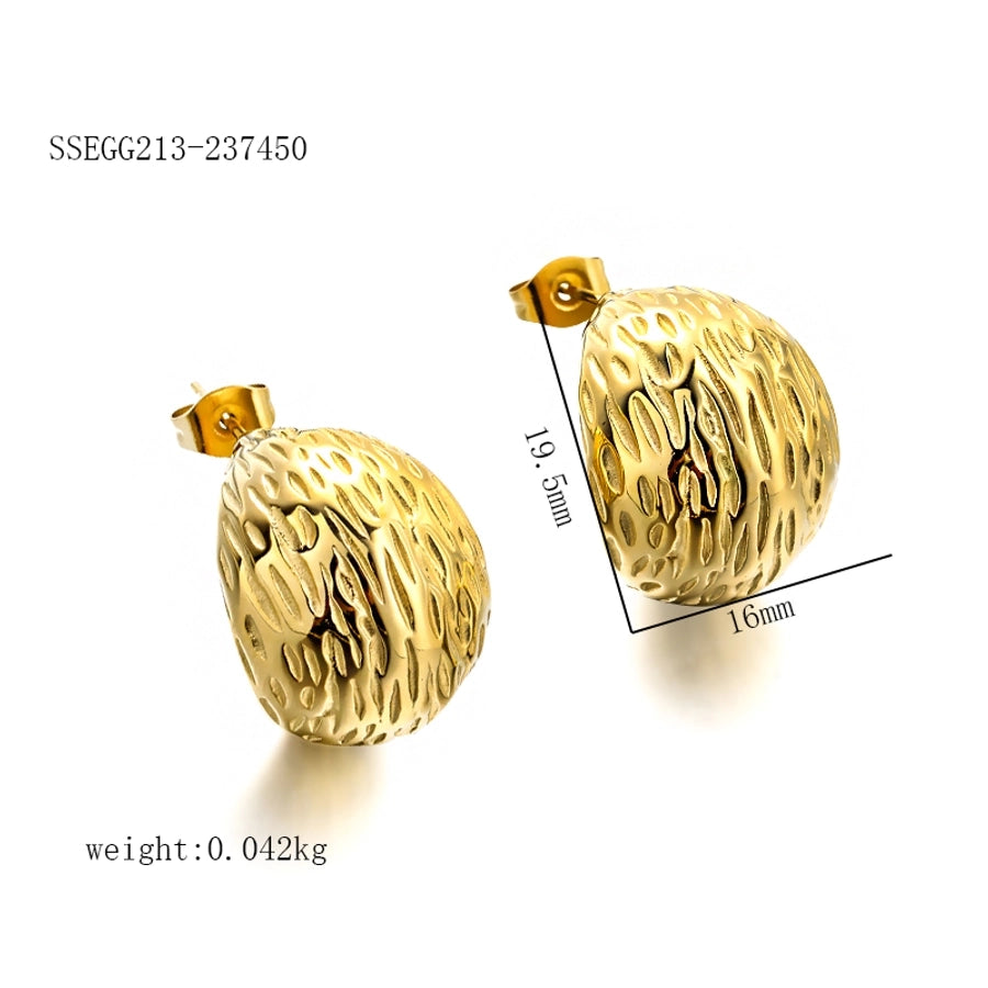 Rough Surface Earrings [304 Stainless Steel,18K Gold Plated]