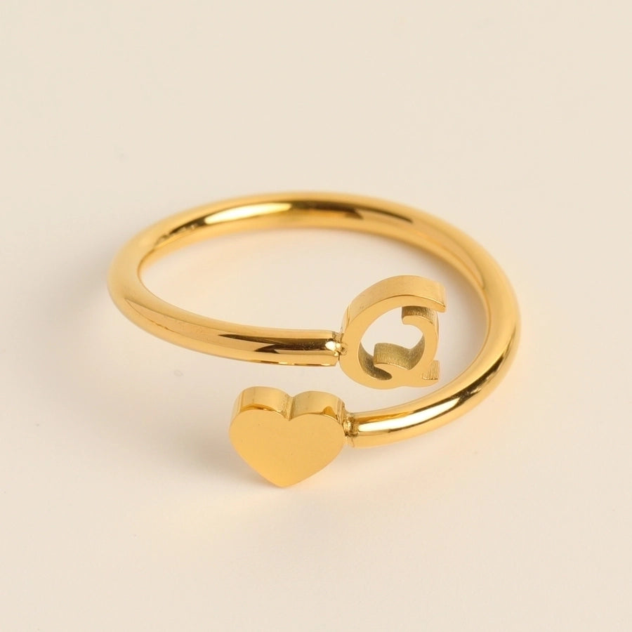 Letter Heart Ring [304 acero inoxidable]