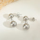 Retro Formal Commute Ball Earrings [304 Stainless Steel 18K Gold Plated]