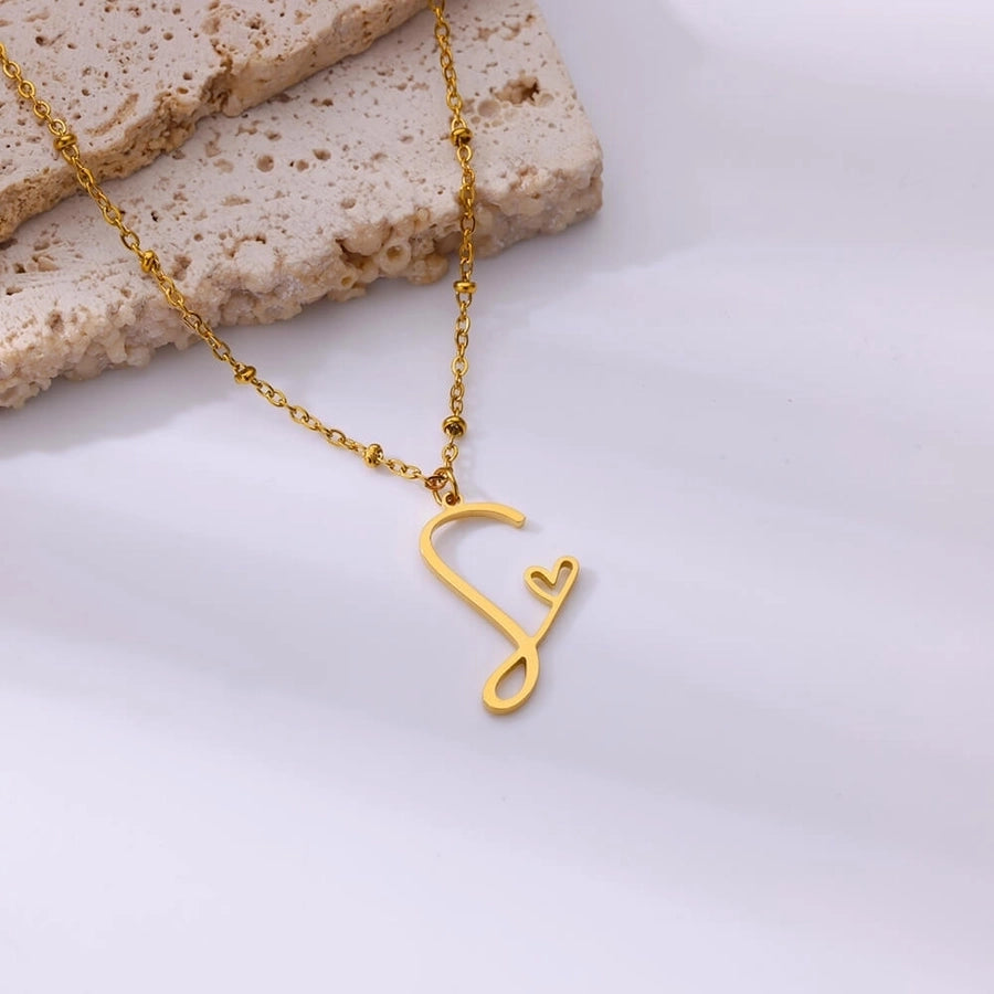 Calligraphic Letter Necklace [304 Stainless Steel]