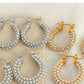 Pearl Hoop Earrings [304 Stainless Steel,18K Gold Plated]