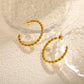 Twist Braid Hoop Earrings [304 Stainless Steel,18K Gold Plated]