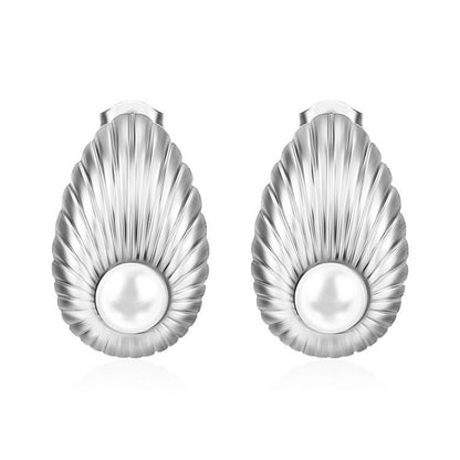 Stripe Pearl Ear Studs [304 Stainless Steel]