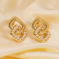 Square Artificial Pearls Drop Earrings [201 Stainless Steel,18K Gold Plated]