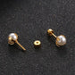 Round IPearl Earrings [304 Stainless Steel,18K Gold Plated]