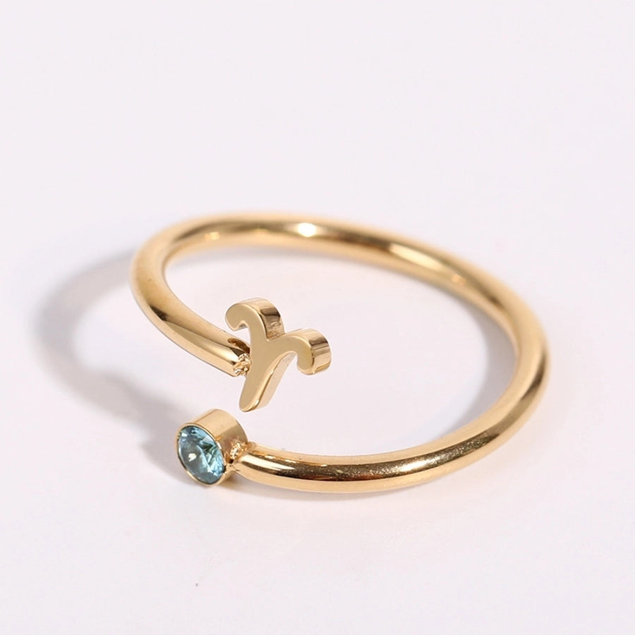 Constellation Zodiac Zircon Rings [201,304 aço inoxidável]