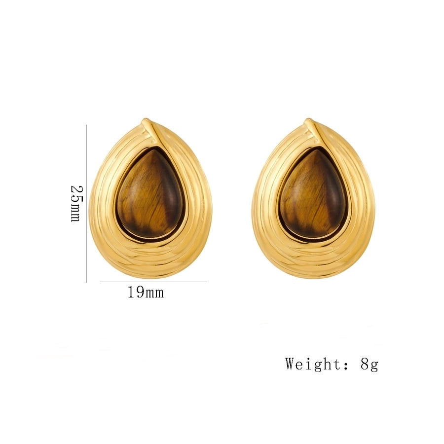 Baroque Style Water Droplets IEarrings [304 Stainless Steel,18K Gold Plated]