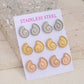 6 Pairs Simple Style Earrings Sets [304 Stainless Steel]