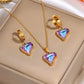 Heart Shape Flower Butterfly Jewelry Set [304 Stainless Steel]