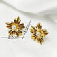 Flower Earrings [304 Stainless Steel,18K Gold Plated]