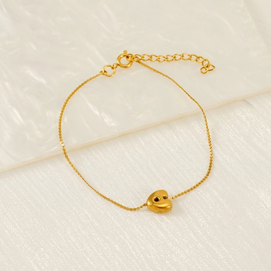 Pulseira de letra de estilo simples [304 aço inoxidável, peito de ouro de 18k]