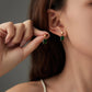 Green White Zircon Earrings [304 Stainless Steel]