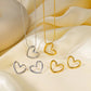 Open Heart Earrings/Necklace [3164 Stainless Steel, 18K Gold Plated]