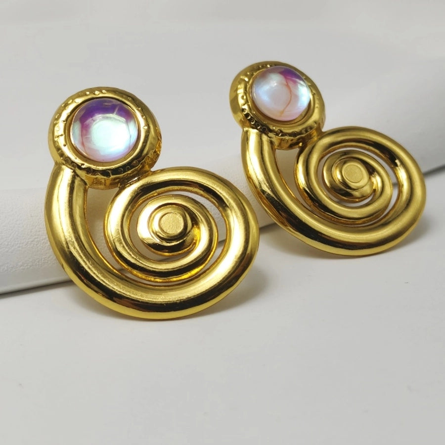 Vintage Opal Earrings [304 Stainless Steel,18K Gold Plated]