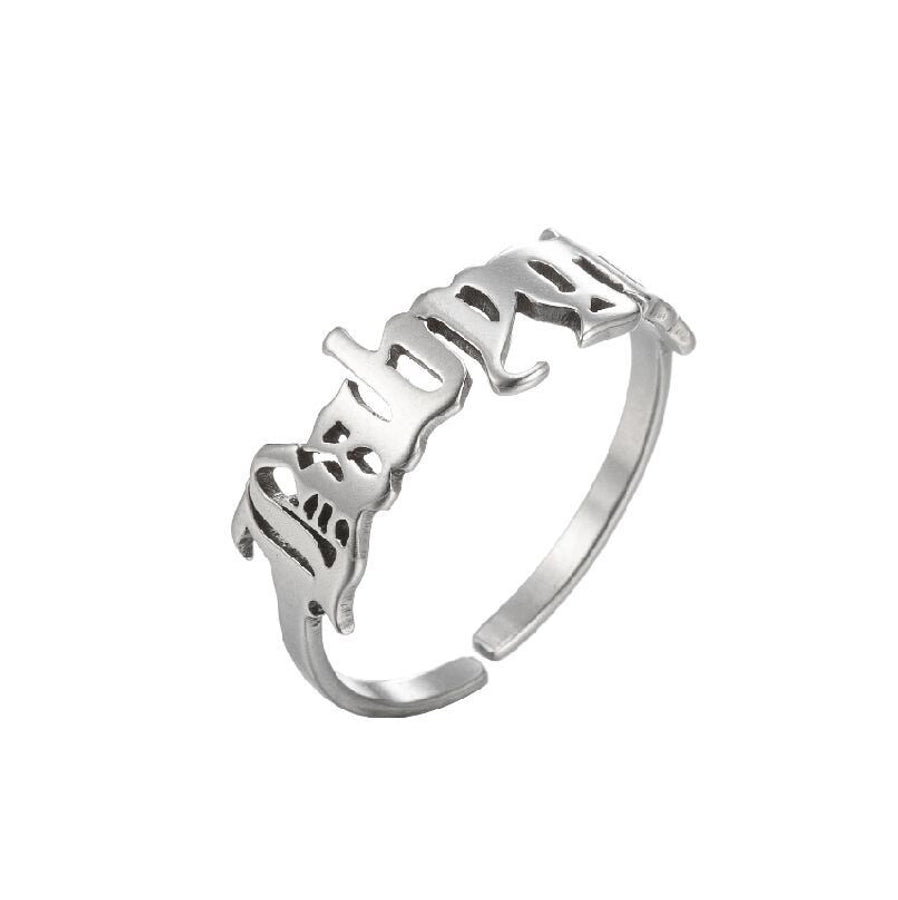 Words Ring [201 Stainless Steel, 18K Gold Plated]