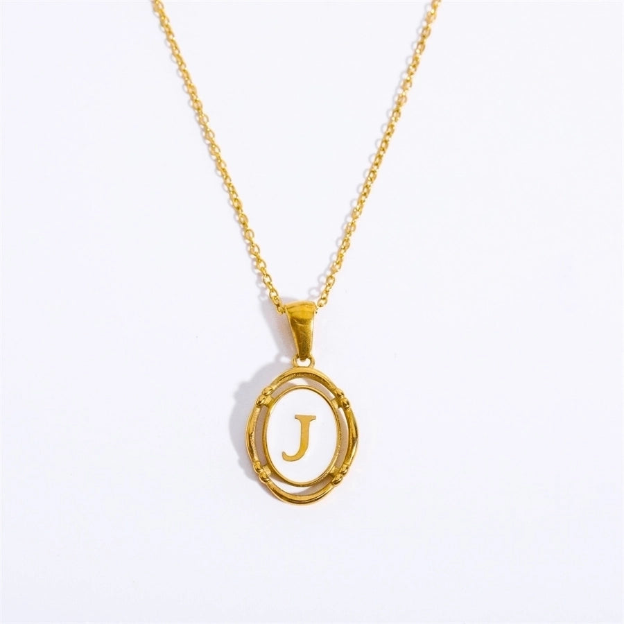 Letter Necklace [201,304 Stainless Steel,18K Gold Plated]