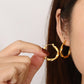 Twisted Hoop Earrings [304 Stainless Steel,18K Gold Plated]