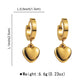 Heart Shape Drop Earrings [316 Stainless Steel,18K Gold Plated]