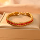 Color Block Zircon Bracelets [304 Stainless Steel,18K Gold Plated]