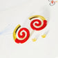 Spiral Stripe Thread Earrings [304 Stainless Steel,18K Gold Plated]