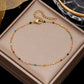 Colored Beads Anklet [Stainless Steel]