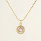 Elegant Simple Style Geometric Zircon Pendant Necklace [304 Stainless Steel,18K Gold Plated]