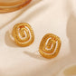 Spiral Plating Earrings [304 Stainless Steel, 18K Gold Plated]