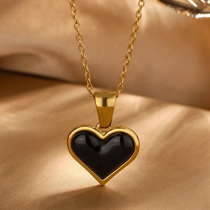 Heart Shape Necklace [304 Stainless Steel,18K Gold Plated]