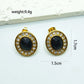 Oval Stone Earrings [304 Stainless Steel,18K Gold Plated]