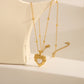 Romantic Heart Shape Shell Acrylic Bracelet/Necklace [304 Stainless Steel,18K Gold Plated]