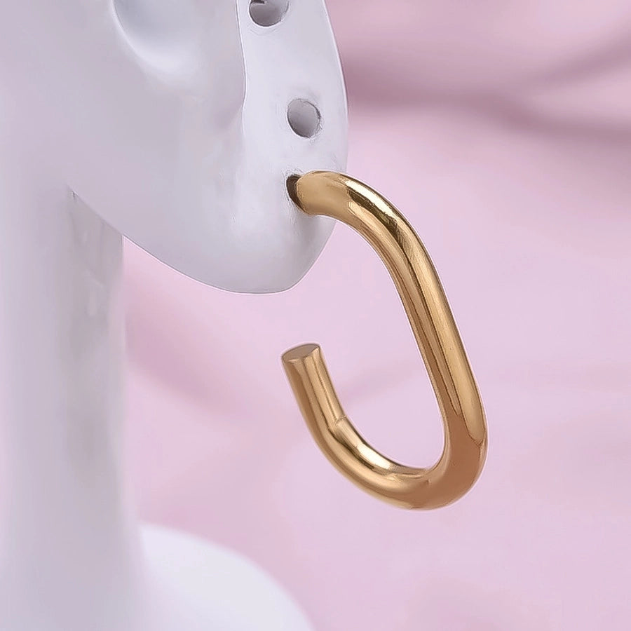 U Shaped Hoop Earrings [304 Stainless Steel]