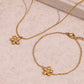 Flower Bracelet/Necklace [304 Stainless Steel,18K Gold Plated]