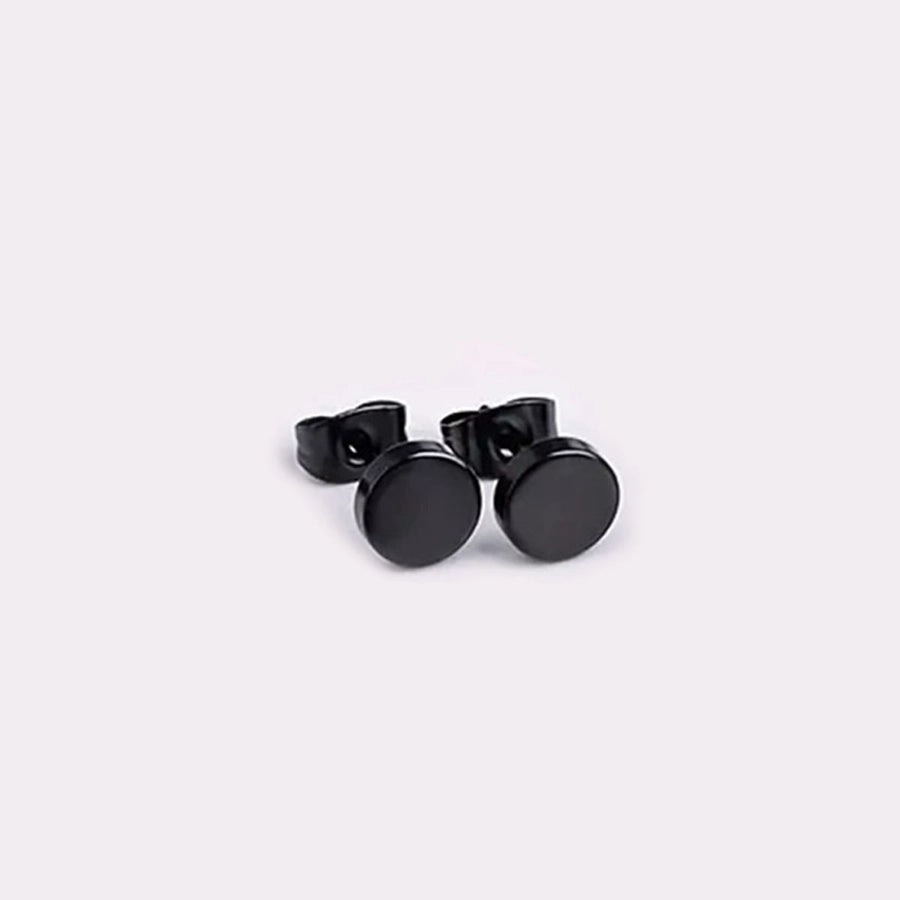 Flat Round Stud Earrings [304 Stainless Steel]