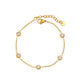 Rhinestones Inlay Bracelet/Necklace [304 Stainless Steel,18K Gold Plated]