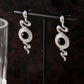 Boucles d'oreilles d'agate de pierre naturelle de serpent rond [304 en acier inoxydable, 18 km plaqués à l'or]