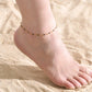 Black Beads Anklet [201 Stainless Steel, 18K Gold Plated]