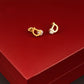 D Letter Rhinestone Earrings [304 Stainless Steel,18K Gold Plated]