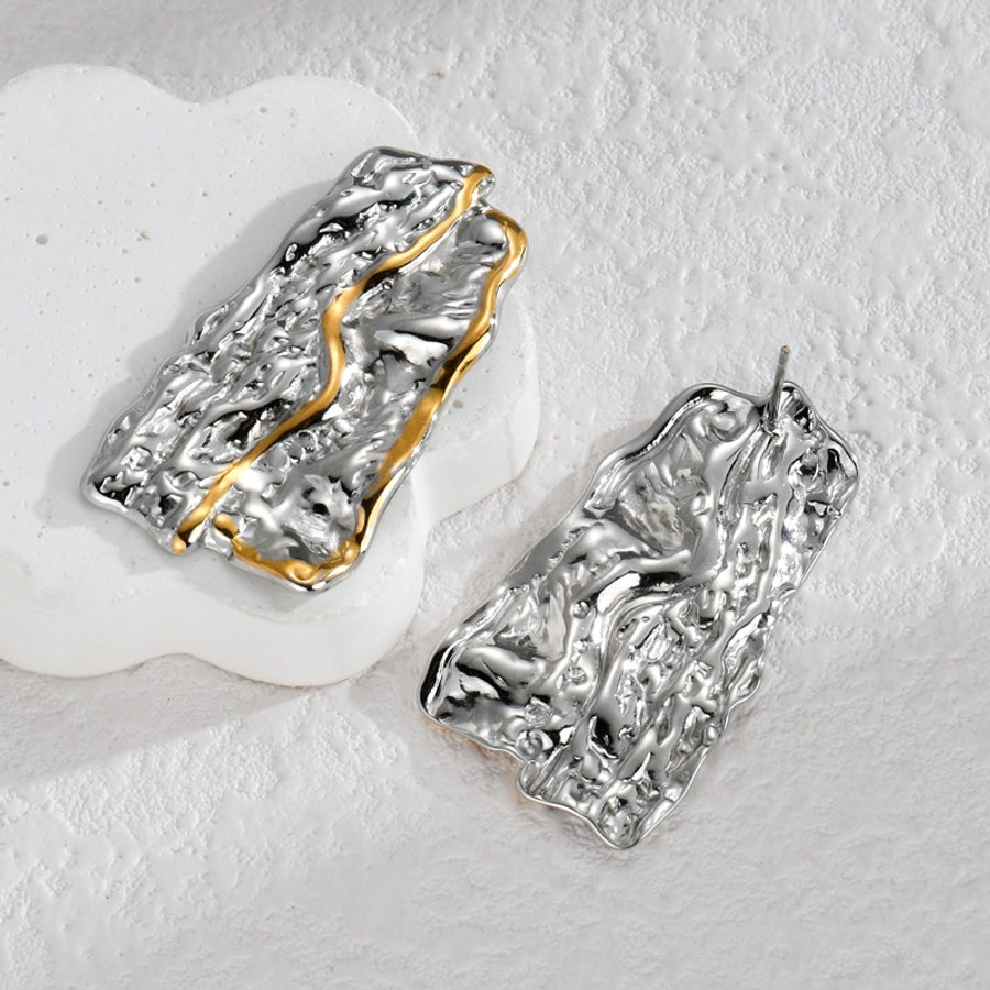 Two Tone Earrings [304 Stainless Steel, 18K Gold Plated]