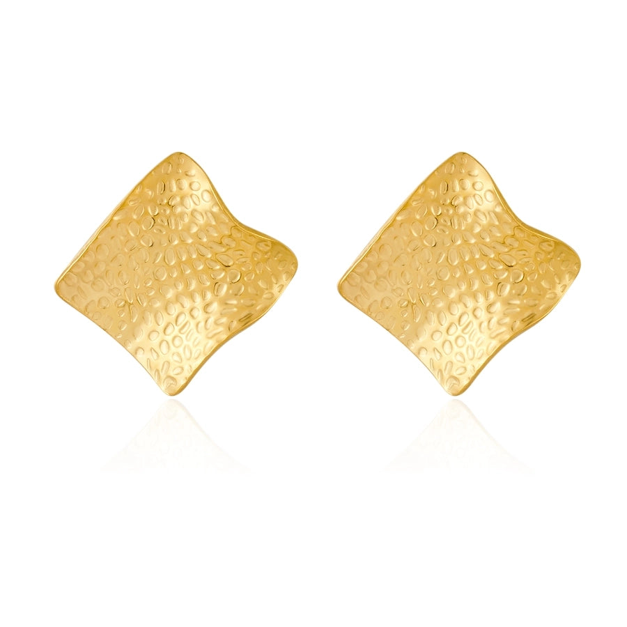 Nordic Style Quadrilateral Earrings [304 Stainless Steel,18K Gold Plated]