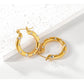 Rhinestone Hoop Earrings [316 Stainless Steel,18K Gold Plated]