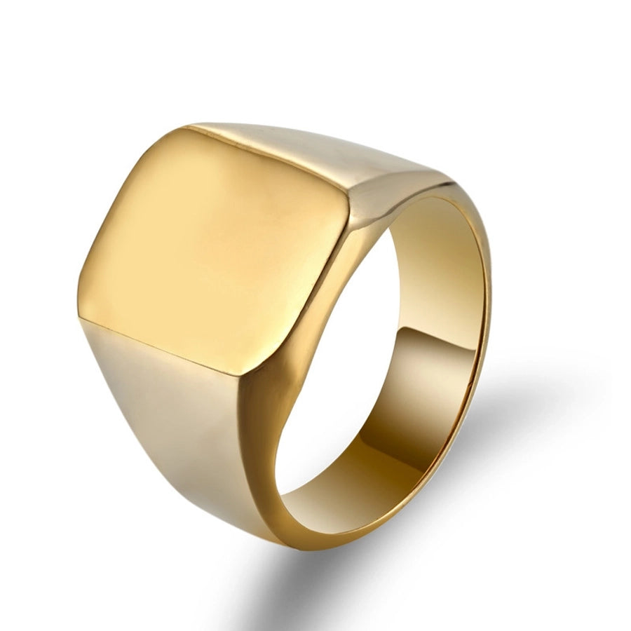 Hip-Hop Retro Solid Color Ring [304 Stainless Steel 18K Gold Plated]