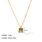 Preppy Style Square Zirkon ketting [304 roestvrij staal, 18K vergulde goud]