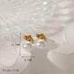 Heart Shape Artificial Pearls Earrings [304 Stainless Steel,14K Gold Plated]