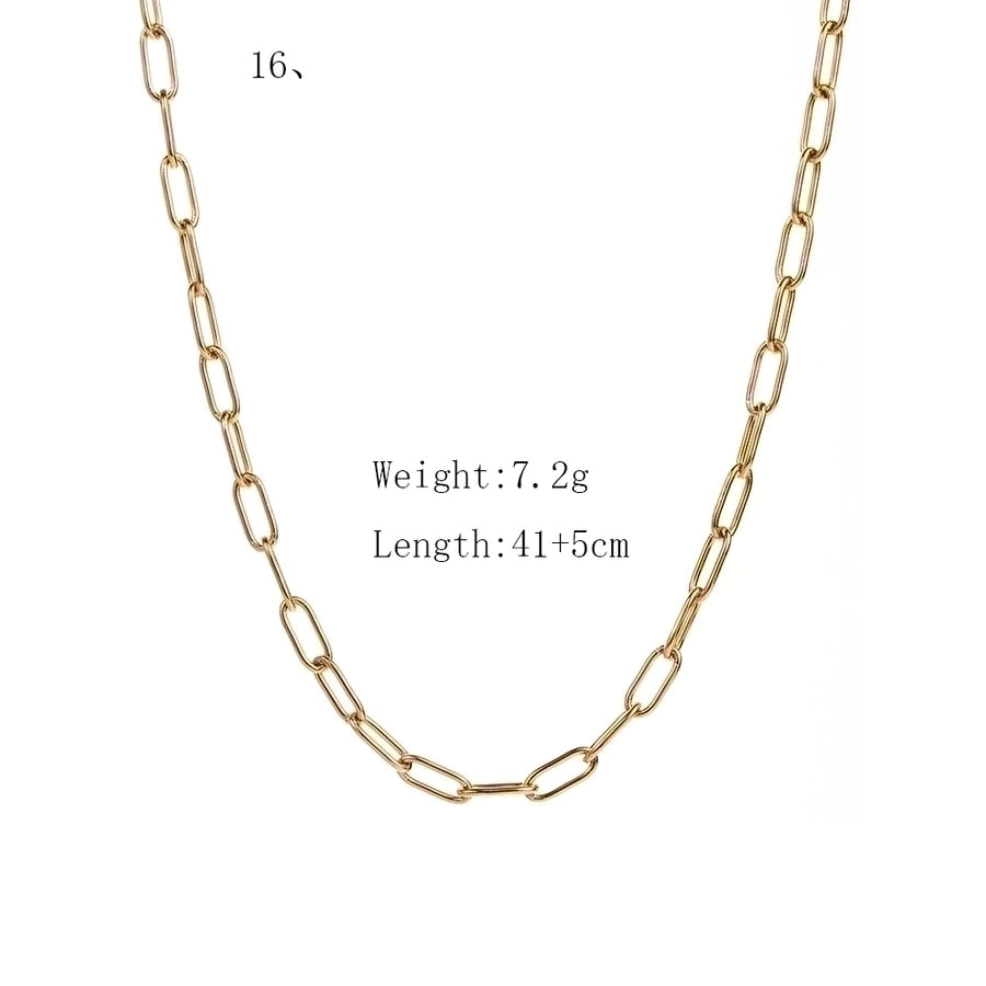 Mix Chain Necklace [304 Stainless Steel,18K Gold Plated]