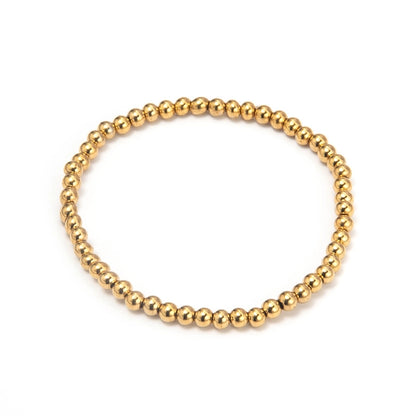 Bracciale a sfera di moda [acciaio inossidabile 304, oro 14K placcato]