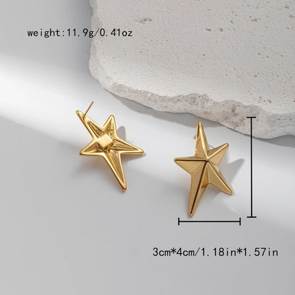 Star Earrings [304 Stainless Steel,14K Gold Plated]