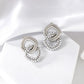 Vintage Style Double Ring Artificial Pearls Earrings [304 Stainless Steel,18K Gold Plated]