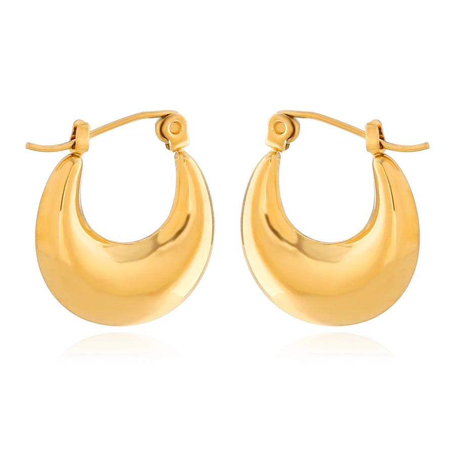 Geometric Hoop Earrings [316 Stainless Steel,18K Gold Plated]